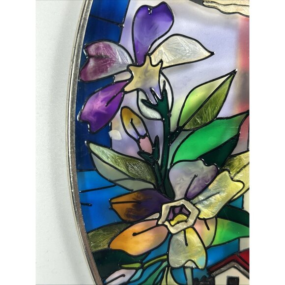 Amia Sun Catcher Floral Lighthouse Oval Hanging Decor Nautical Coastal Beach - Picture 4 of 8